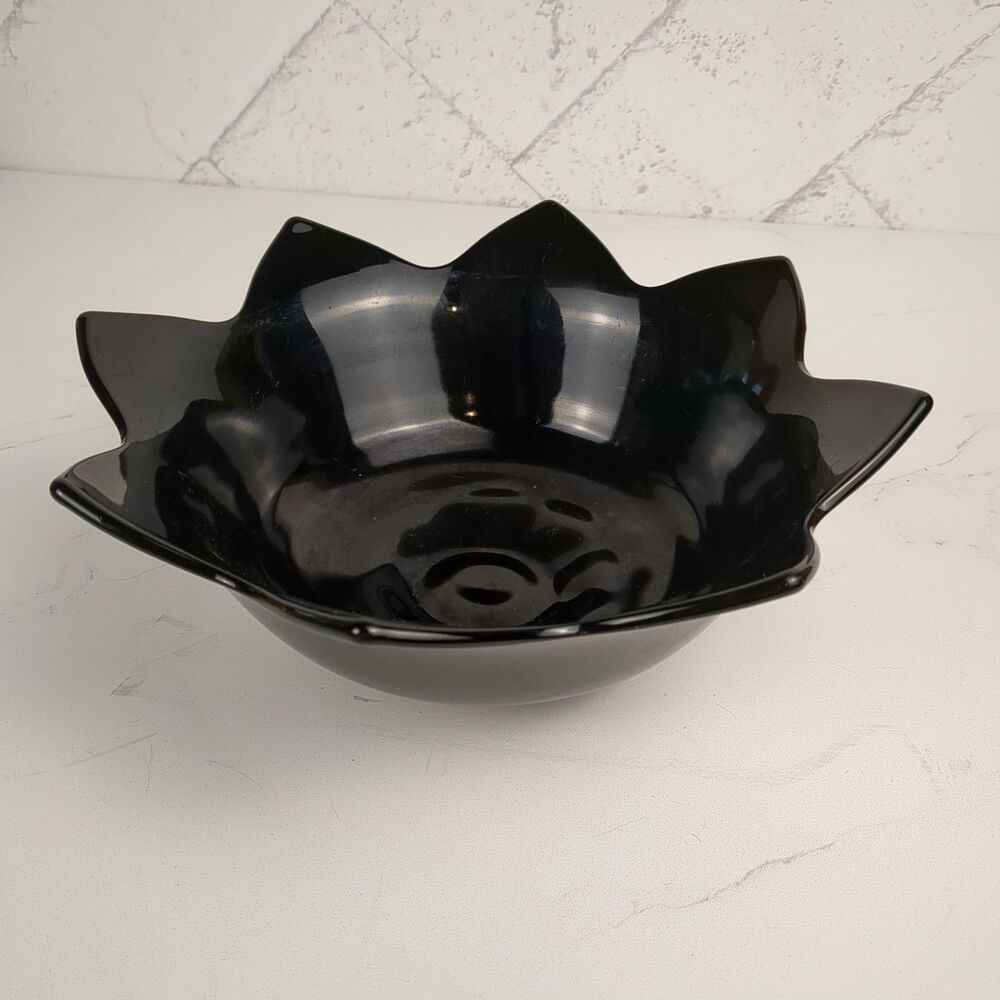 Fenton Black Floral Accent Bowl